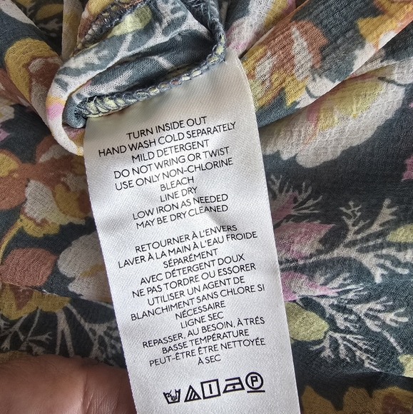 FREE PEOPLE x REVOLVE Maybel Happy Combo Ruffled Tie Front Chiffon Top NWT - Picture 12 of 13